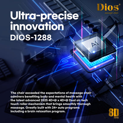 Dios 1288 8D Luxury Massage Chair | Dual Roller System | SL-Track