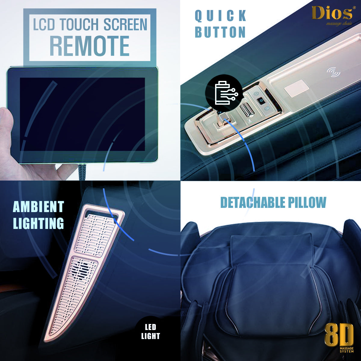 Dios 1288 8D Luxury Massage Chair | Dual Roller System | SL-Track