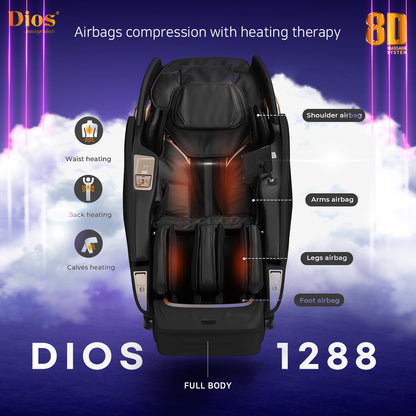 Dios 1288 8D Luxury Massage Chair | Dual Roller System | SL-Track