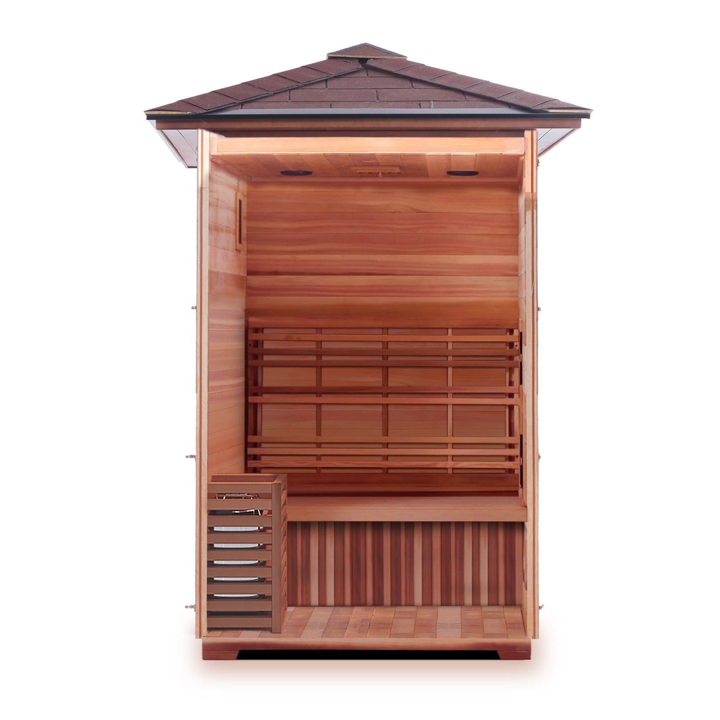 SunRay Eagle 2-Person Outdoor Traditional Sauna | 4.5kW Harvia Heater | Hemlock
