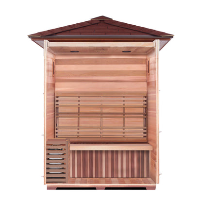 SunRay Freeport 3-Person Outdoor Traditional Sauna | 4.5kW Harvia Heater | Hemlock