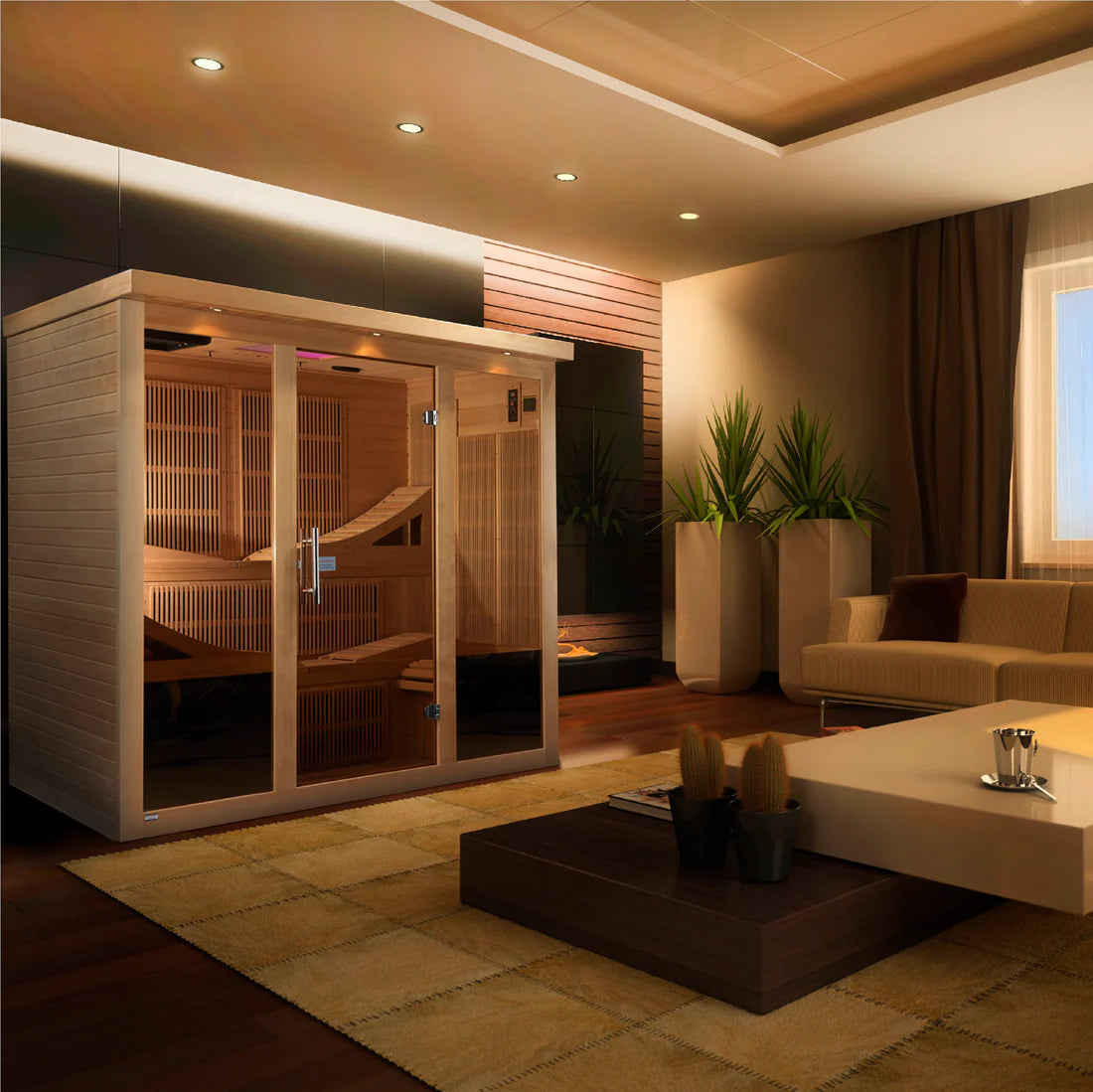 Golden Designs Monaco 6 Person Near Zero EMF Far Infrared Sauna GDI-6996-01 Elite