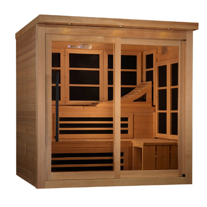 Golden Designs Asteroid 6 Person Near Zero EMF Far Infrared Sauna GDI-6996-02