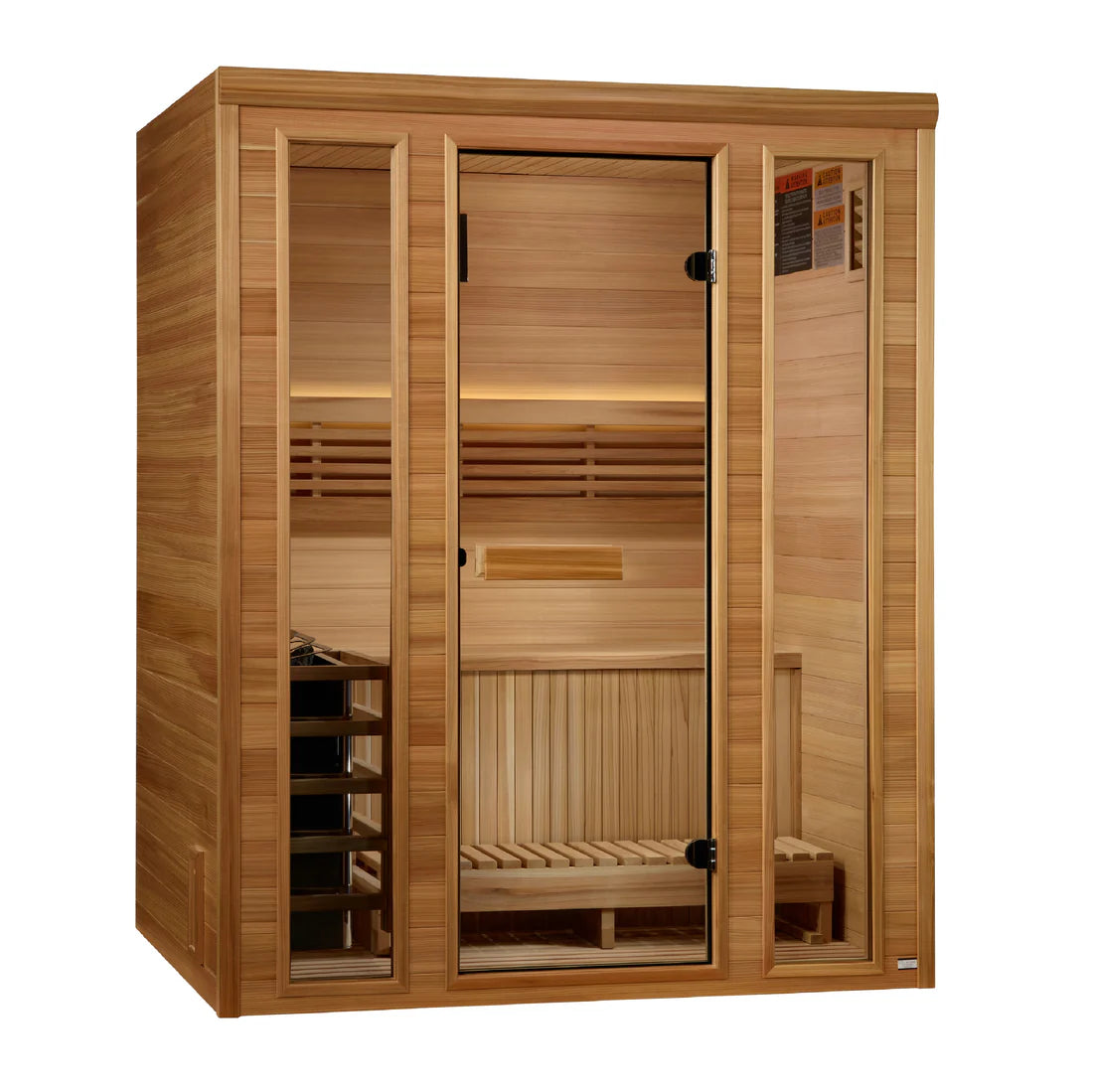 Golden Designs Andermatt 3 Person Traditional Steam Sauna – Pacific Premium Clear Cedar GDI-7030-01