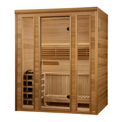 Golden Designs Andermatt 3 Person Traditional Steam Sauna – Pacific Premium Clear Cedar GDI-7030-01