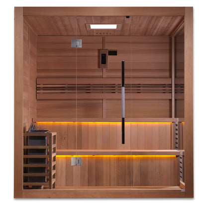 Golden Designs Kuusamo 6 Person Traditional Sauna – Canadian Red Cedar Interior GDI-7206-01