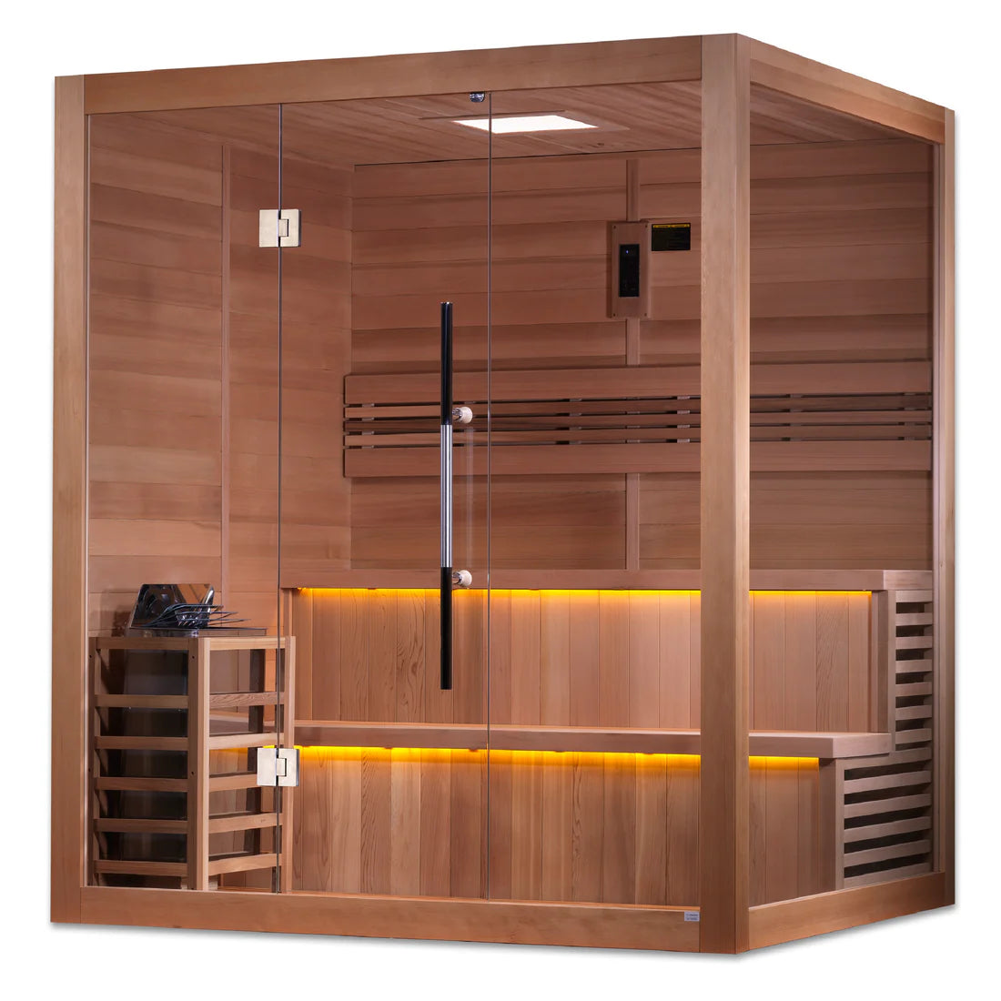 Golden Designs Kuusamo 6 Person Traditional Sauna – Canadian Red Cedar Interior GDI-7206-01