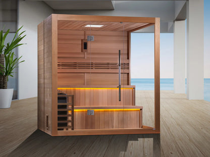 Golden Designs Kuusamo 6 Person Traditional Sauna – Canadian Red Cedar Interior GDI-7206-01