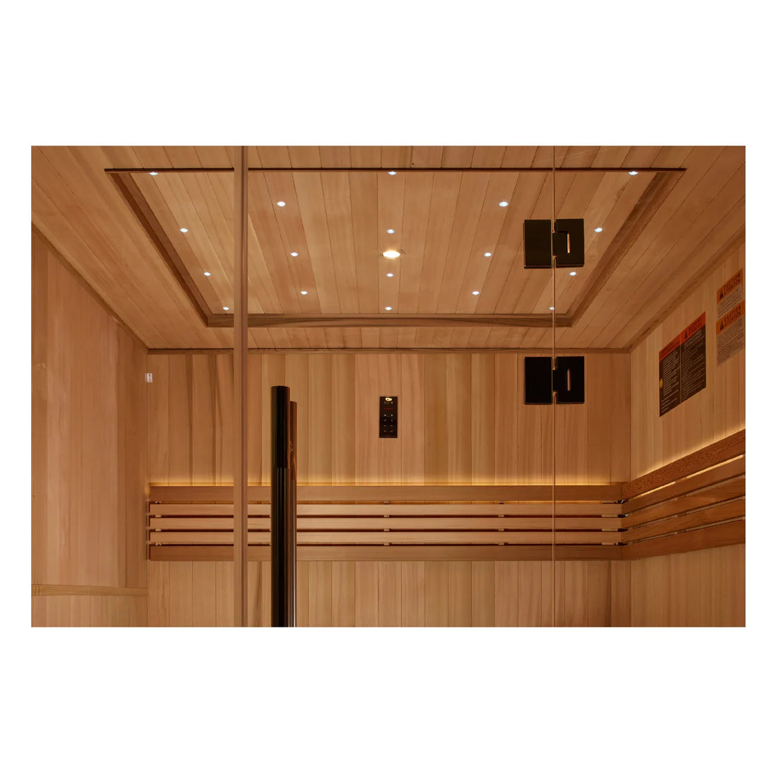 Golden Designs Osla 6 Person Traditional Sauna – Canadian Red Cedar Interior and Pacific Premium Clear Cedar Exterior GDI-7689-02