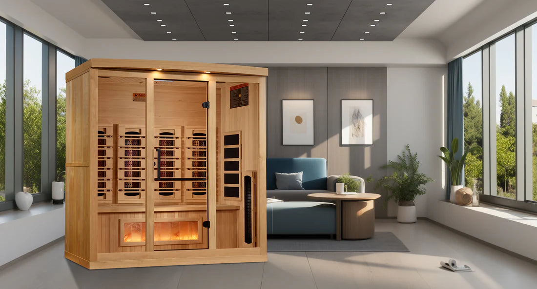 Golden Designs Orion 4 Person Full Spectrum Infrared Sauna with Himalayan Salt Bar GDI-8040-03  4 Person capacity