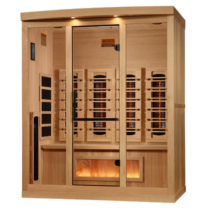 Golden Designs Orion 4 Person Full Spectrum Infrared Sauna with Himalayan Salt Bar GDI-8040-03  4 Person capacity