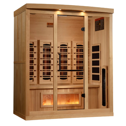 Golden Designs Orion 4 Person Full Spectrum Infrared Sauna with Himalayan Salt Bar GDI-8040-03  4 Person capacity