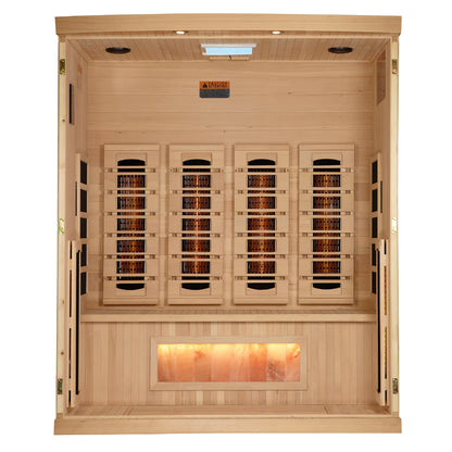Golden Designs Orion 4 Person Full Spectrum Infrared Sauna with Himalayan Salt Bar GDI-8040-03  4 Person capacity