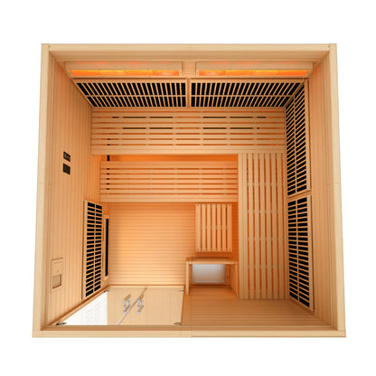 Golden Designs Toledo 6 Per Hybrid Sauna (Indoor). Full Spectrum and Harvia Traditional Stove GDI-8360-01