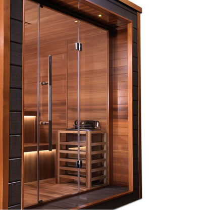 Golden Designs Bergen 6 Person Outdoor-Indoor Traditional Sauna – Canadian Red Cedar Interior GDI-8206-01