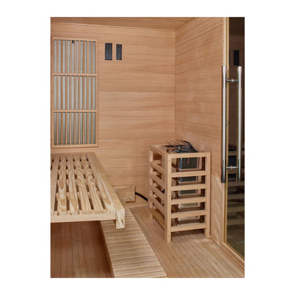 Golden Designs Soria 3 Per Hybrid Sauna (Indoor). Full Spectrum and Harvia Traditional Stove GDI-8330-01