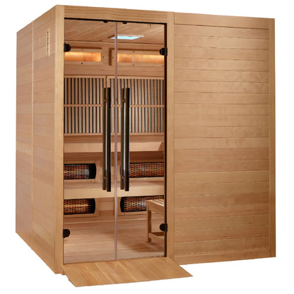 Golden Designs Toledo 6 Per Hybrid Sauna (Indoor). Full Spectrum and Harvia Traditional Stove GDI-8360-01