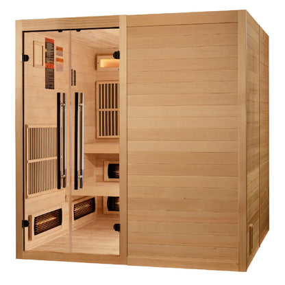 Golden Designs Toledo 6 Per Hybrid Sauna (Indoor). Full Spectrum and Harvia Traditional Stove GDI-8360-01
