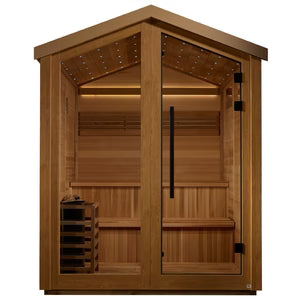 Golden Designs Kaarina 6 Person Outdoor Traditional Sauna – Canadian Red Cedar Interior GDI‐8506‐01  6 person capacity
