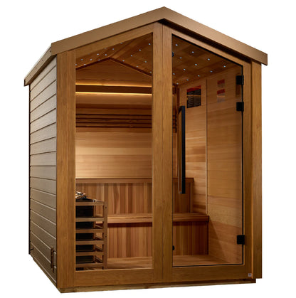 Golden Designs Kaarina 6 Person Outdoor Traditional Sauna – Canadian Red Cedar Interior GDI‐8506‐01  6 person capacity