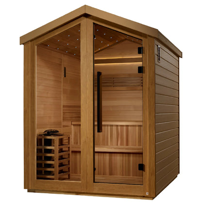 Golden Designs Kaarina 6 Person Outdoor Traditional Sauna – Canadian Red Cedar Interior GDI‐8506‐01  6 person capacity