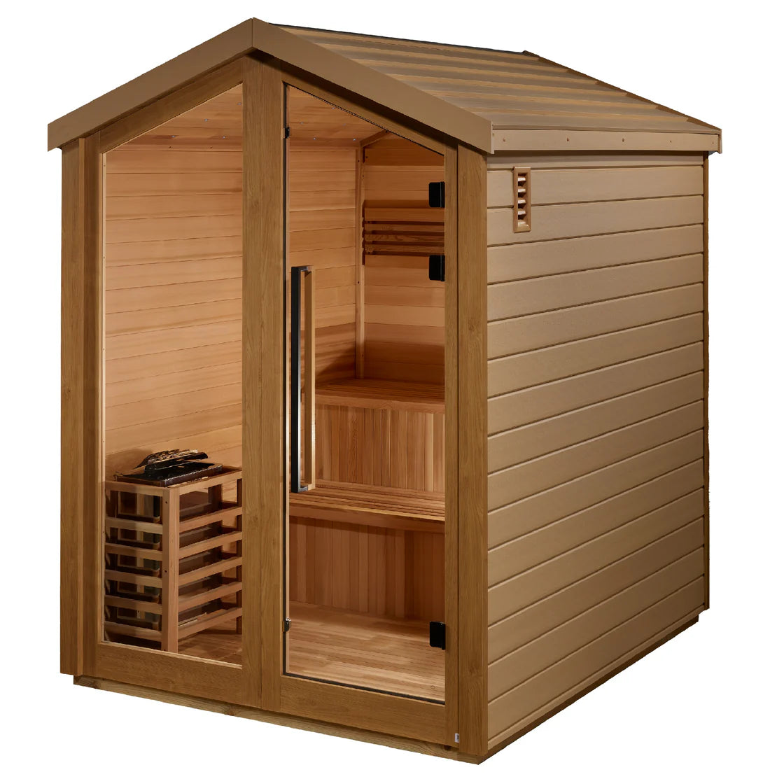 Golden Designs Kaarina 6 Person Outdoor Traditional Sauna – Canadian Red Cedar Interior GDI‐8506‐01  6 person capacity