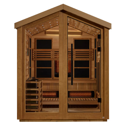 Golden Designs Loviisa 3 Person Outdoor Hybrid Sauna – Canadian Red Cedar Interior GDI‐8523‐01