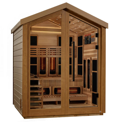 Golden Designs Loviisa 3 Person Outdoor Hybrid Sauna – Canadian Red Cedar Interior GDI‐8523‐01