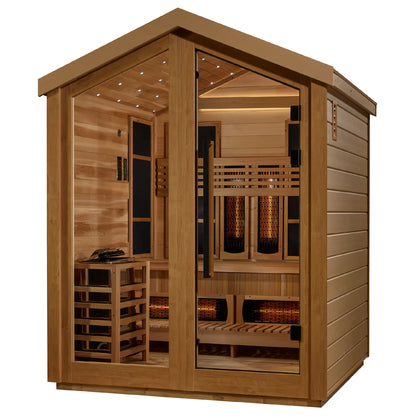 Golden Designs Loviisa 3 Person Outdoor Hybrid Sauna – Canadian Red Cedar Interior GDI‐8523‐01