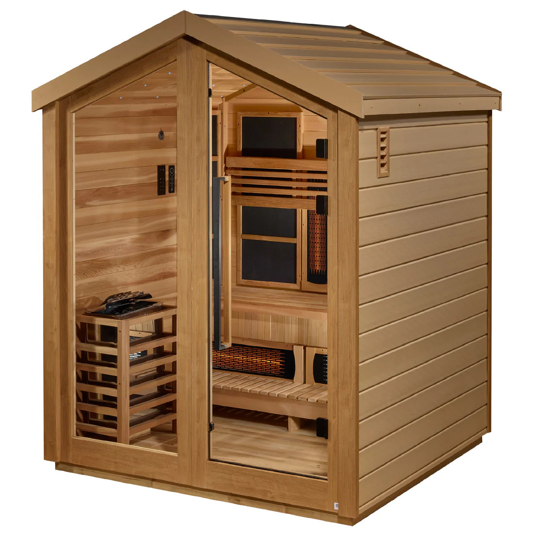 Golden Designs Loviisa 3 Person Outdoor Hybrid Sauna – Canadian Red Cedar Interior GDI‐8523‐01