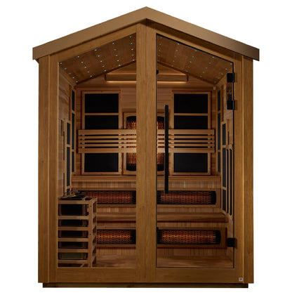 Golden Designs Kaskinen 6 Person Outdoor Hybrid Sauna – Canadian Red Cedar Interior GDI‐8526‐01