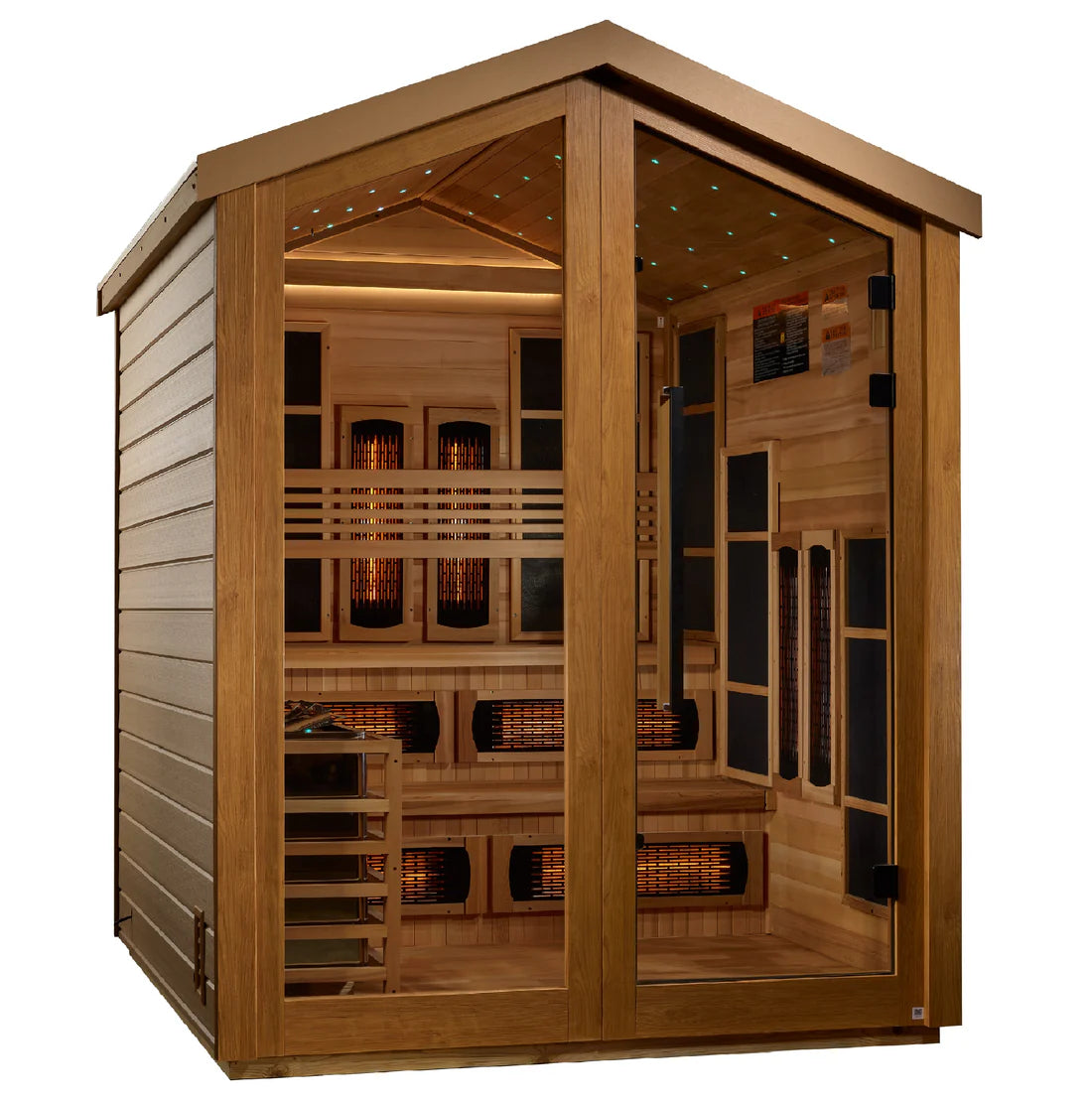 Golden Designs Kaskinen 6 Person Outdoor Hybrid Sauna – Canadian Red Cedar Interior GDI‐8526‐01