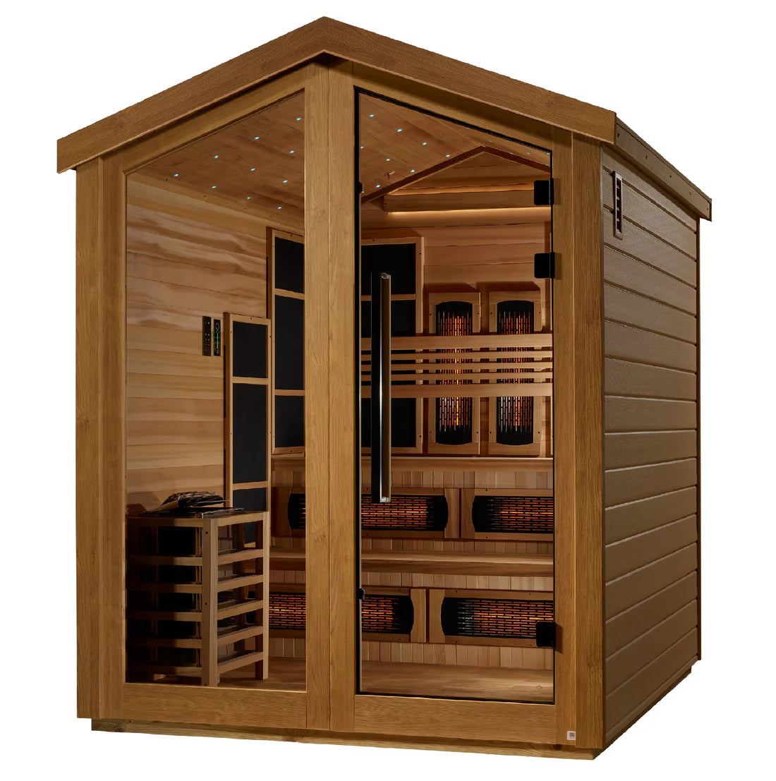 Golden Designs Kaskinen 6 Person Outdoor Hybrid Sauna – Canadian Red Cedar Interior GDI‐8526‐01