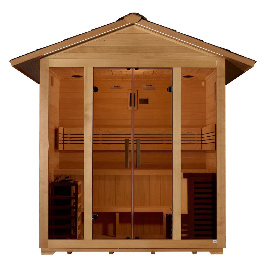 Golden Designs Vorarlberg 5 Person Traditional Outdoor Steam Sauna – Canadian Hemlock GDI-8105-01