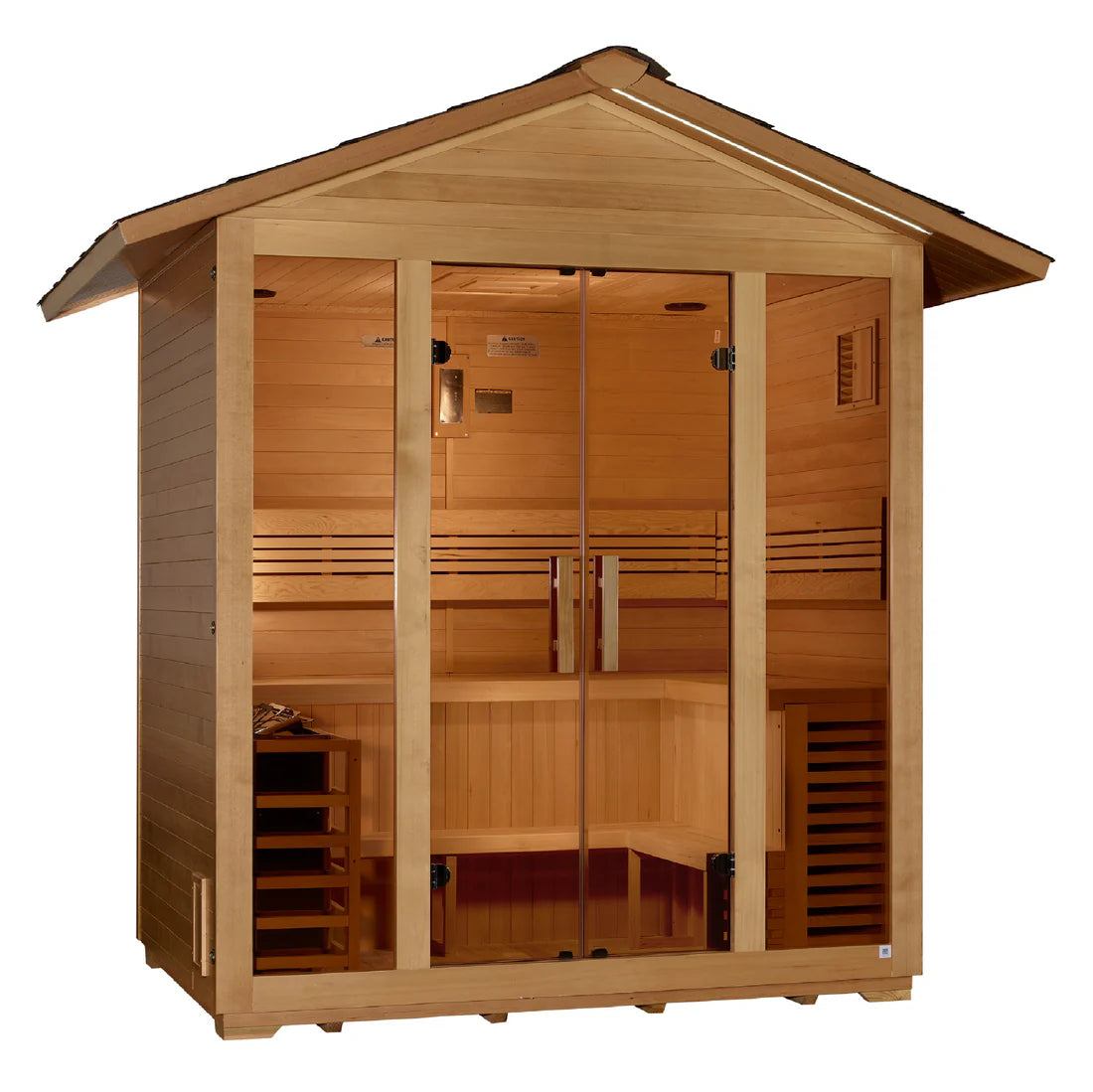 Golden Designs Vorarlberg 5 Person Traditional Outdoor Steam Sauna – Canadian Hemlock GDI-8105-01