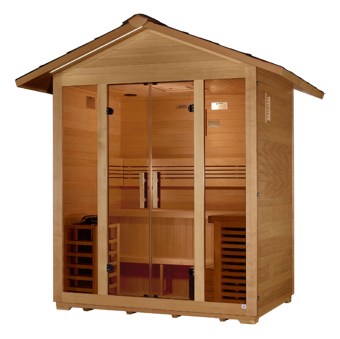Golden Designs Vorarlberg 5 Person Traditional Outdoor Steam Sauna – Canadian Hemlock GDI-8105-01