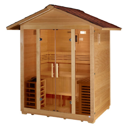 Golden Designs Vorarlberg 5 Person Traditional Outdoor Steam Sauna – Canadian Hemlock GDI-8105-01