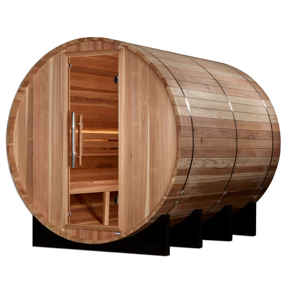 Golden Designs Klosters 6 Person Barrel Traditional Sauna – Pacific Cedar GDI-B006-01