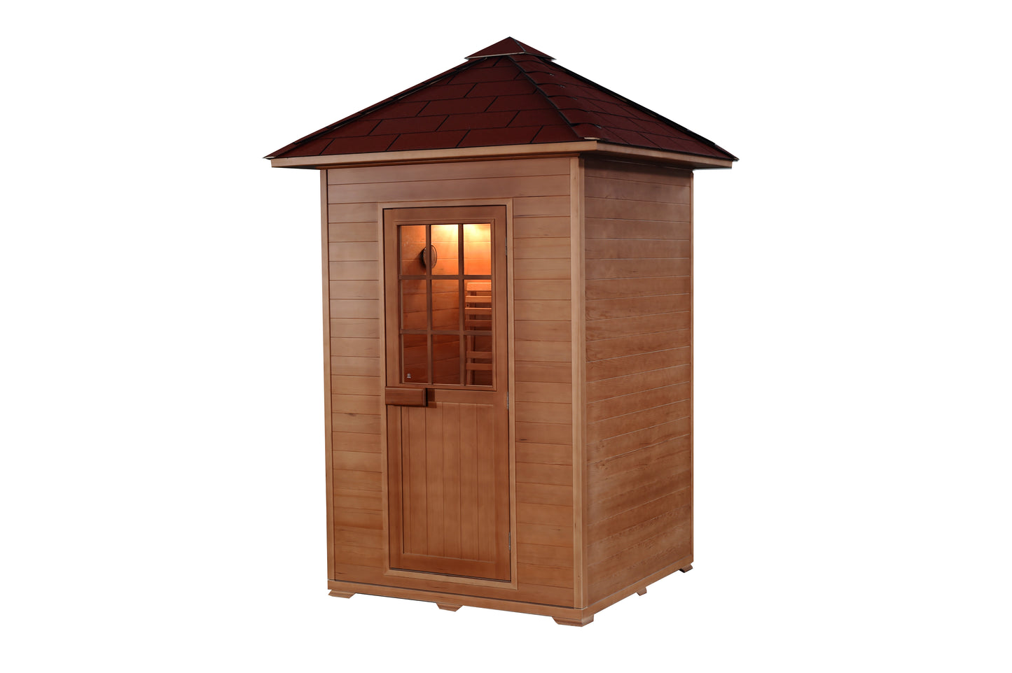 SunRay Eagle 2-Person Outdoor Traditional Sauna | 4.5kW Harvia Heater | Hemlock