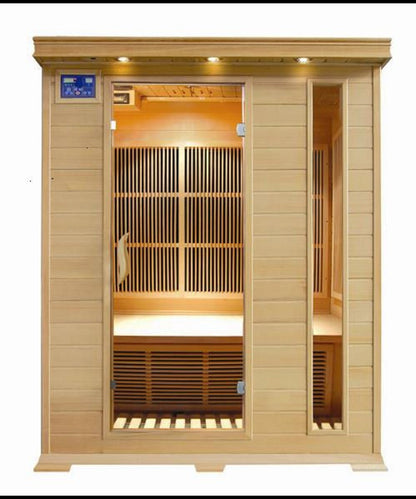 SunRay Aspen 3-Person Infrared Sauna | 8 Carbon Heaters | Canadian Hemlock