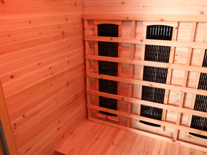 SunRay Burlington 2-Person Outdoor Infrared Sauna | Rapid Heat Heaters | Hemlock