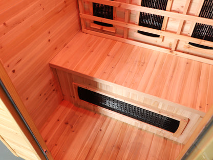 SunRay Burlington 2-Person Outdoor Infrared Sauna | Rapid Heat Heaters | Hemlock