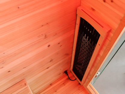 SunRay Burlington 2-Person Outdoor Infrared Sauna | Rapid Heat Heaters | Hemlock