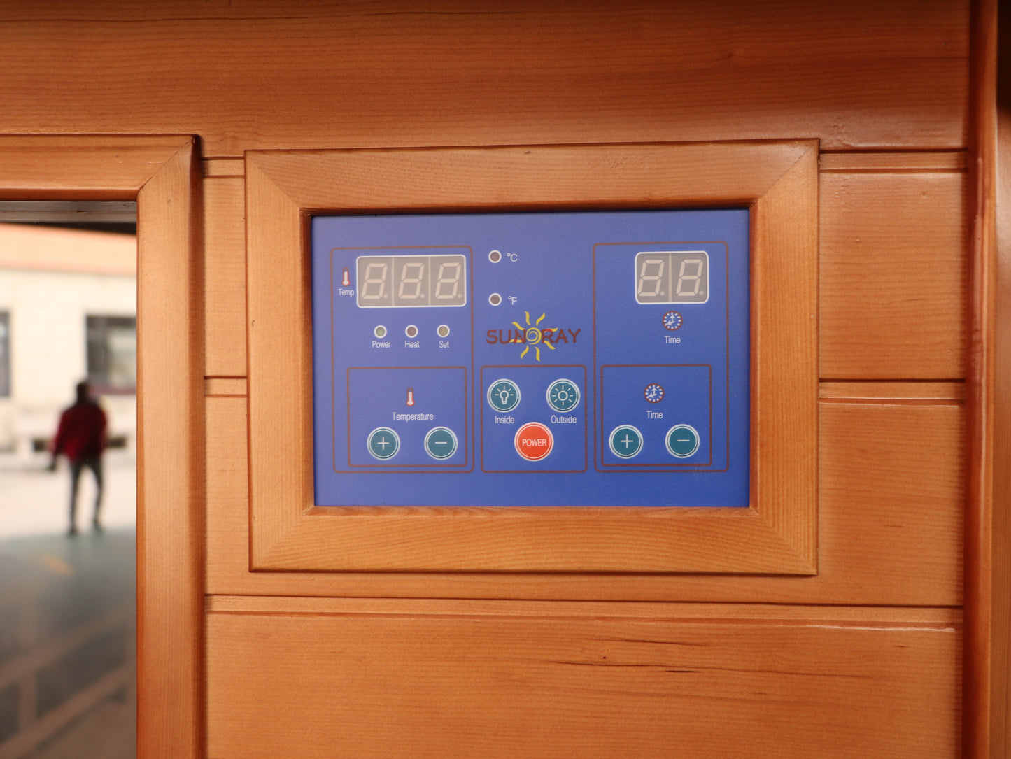 SunRay Bristol Bay 4-Person Corner Infrared Sauna | 10 Carbon Heaters | Cedar