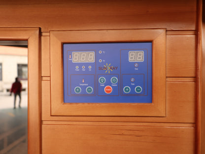 SunRay Bristol Bay 4-Person Corner Infrared Sauna | 10 Carbon Heaters | Cedar