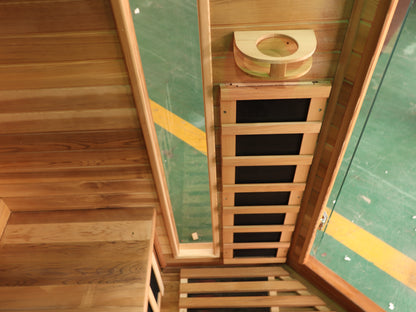 SunRay Bristol Bay 4-Person Corner Infrared Sauna | 10 Carbon Heaters | Cedar