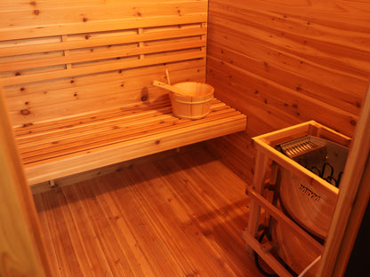 SunRay Denali 400D5 4-Person Outdoor Sauna | 6kW Harvia Heater | Red Cedar