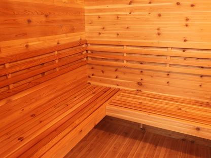 SunRay Denali 400D5 4-Person Outdoor Sauna | 6kW Harvia Heater | Red Cedar