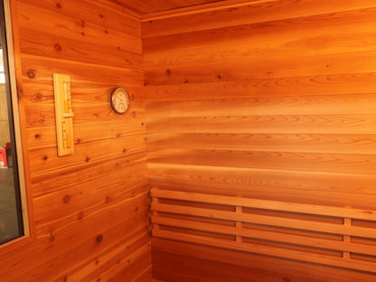 SunRay Seneca 3-Person Outdoor Traditional Sauna | 6kW Harvia Heater | Red Cedar