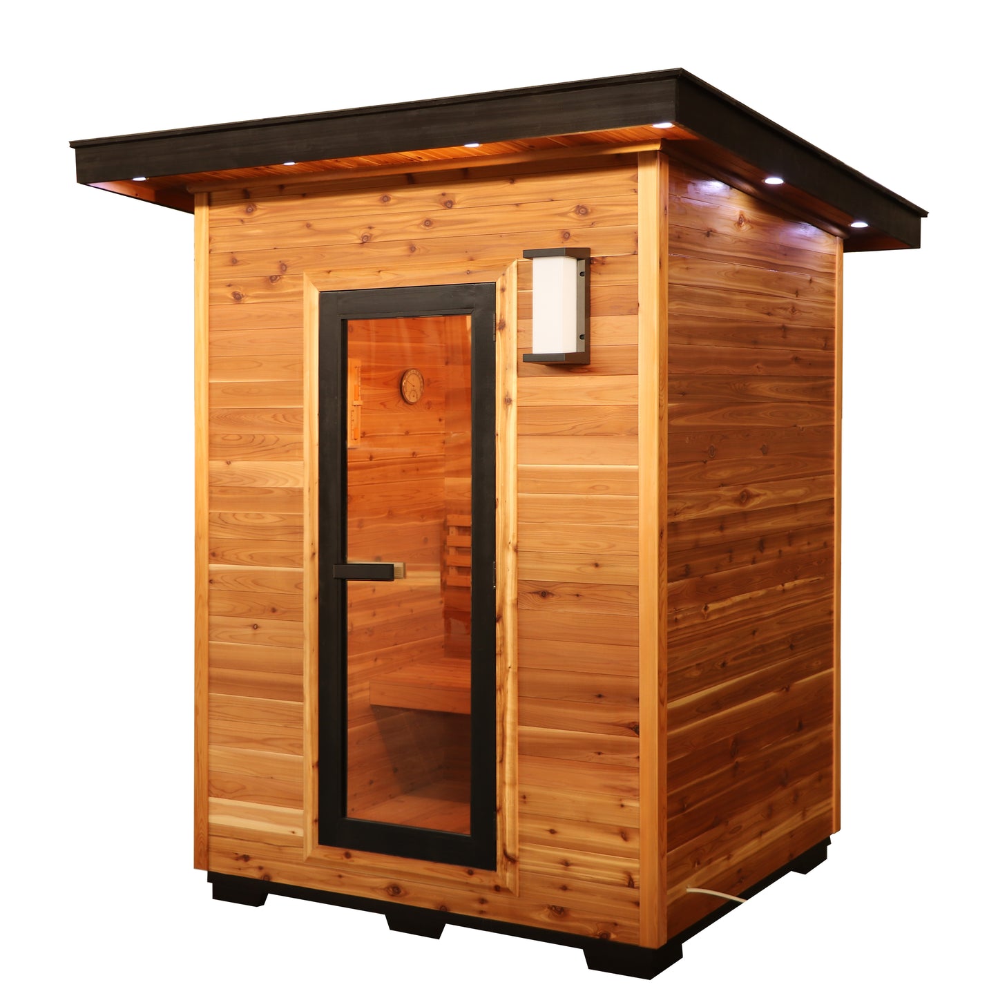 SunRay Seneca 3-Person Outdoor Traditional Sauna | 6kW Harvia Heater | Red Cedar